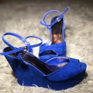 Nöa Wedge Platform Sandal  Blue
